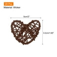 thumbnail image 2 of Unique Bargains 20Pcs Heart Shaped Rattan Ball Vase Filler Natural Rattan for Wedding Home Decoration Coffee 2 in, 2 of 5
