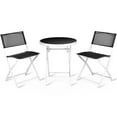 thumbnail image 4 of Resenkos Grand Patio Folding Bistro Furniture Set, 3 Piece Round Dining Table and Polyester Fabric Chairs Black, 4 of 5
