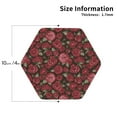 thumbnail image 3 of Pofeuu Rose Flowers Print Leather Coasters Set of 6, Round Cups Mugs Mat Pad for Home Kitchen Heat Resistant Drink Coasters,Hexagon, 3 of 7