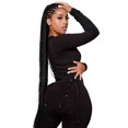 thumbnail image 5 of Combinaison à Manches Longues Boutonnée Col en V pour Femmes, Décontractée Serrée Brodée Extensible pour Printemps, Automne, 5 of 5