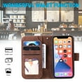 thumbnail image 2 of Allytech Luxury Wallet Case for iPhone 15 with Wrist Strap, [9 Card Slots] [1 Cash Pocket] Premium PU Leather + Soft TPU Shockproof Magnetic Clasp Kickstand Protective Case, Brown, 2 of 21