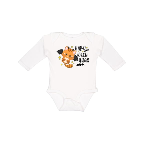 Inktastic Halloween Hugs with Cute Vampire Cat Bat Boys or Girls Long Sleeve Baby Bodysuit