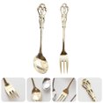 thumbnail image 2 of EeaseMX 1 juego de vajilla de cocina con tenedor y cuchara ingleses, utensilios para comer, vajilla retro, 2 of 8
