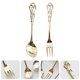 thumbnail image 2 of EeaseMX 1 juego de vajilla de cocina con tenedor y cuchara ingleses, utensilios para comer, vajilla retro, 2 of 8