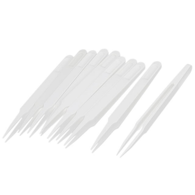 10 piezas de pinzas de punta afilada de plástico antiestáticas de 0.47" de largo