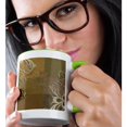 thumbnail image 2 of 3drose, Elegant Vines on Gold and Brown Tones, Thank You, 15oz Two-tone Green Mug, 2 of 6