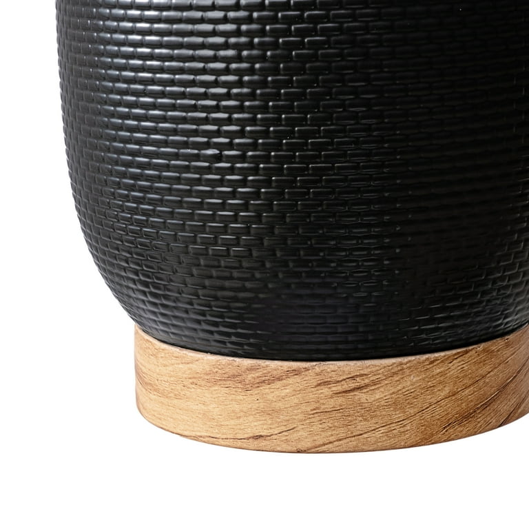 Better Homes & Gardens 8 Inch Woven Black Ceramic Planter with