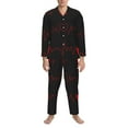thumbnail image 4 of Kll Cardiogram And Heart Sleepwear Mens Flannel Pajamas,Long Cotton Pj Set, 4 of 9
