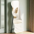 thumbnail image 2 of HOMCOM 64" x 21" Full Length Mirror, Wavy Frameless Full Body Mirror, Black, 2 of 10