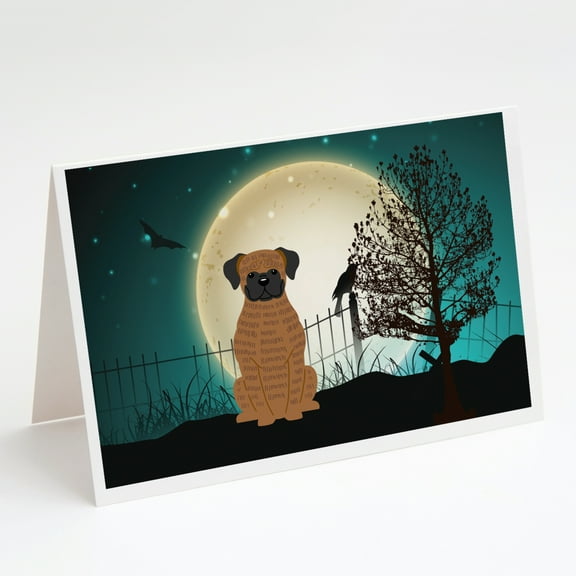 Halloween Scary Brindle Boxer Greeting Cards and Envelopes Pack of 8
