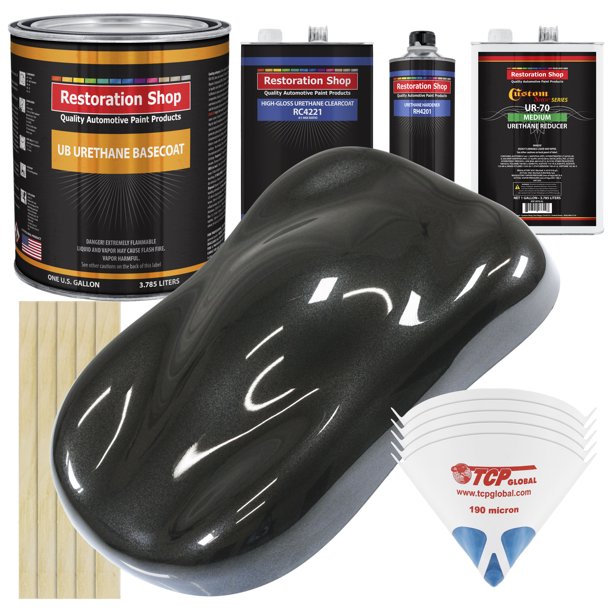 Black Metallic Gallon URETHANE BASECOAT CLEARCOAT Car Auto Body Paint