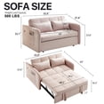 thumbnail image 7 of AENKYO Pull Out Sleeper Loveseat Sofa Bed 3-in-1 w/ USB Ports - Convertible Design for Small Spaces, Pink, 7 of 7