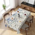 thumbnail image 3 of Blue Eucalyptus Leaves Table Cloth Waterproof Tablecloths, Farmhouse Retro Botanical Floral Tablecloth Dining Table Cover for Kitchen Party Tabletop Outdoor, Rectangle Tablecloth 54x108 Inch, 3 of 9