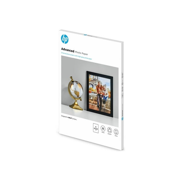 HP Advanced Glossy Photo Paper - Glossy - A4 (8.25 in x 11.7 in) - 250 g/m - 25 sheet(s) photo paper - for Envy 45XX, 55XX, 7644; Officejet 6000 E609; PageWide MFP 377; PageWide Pro 452
