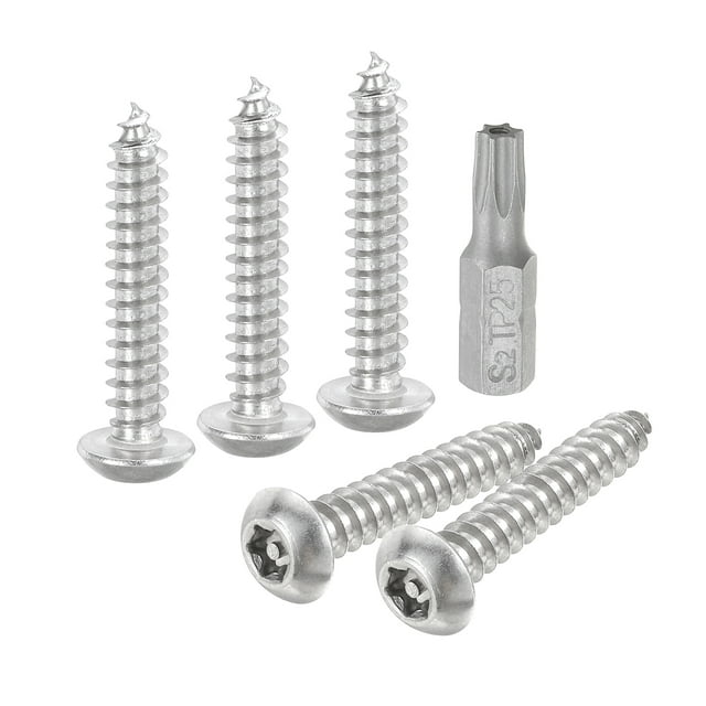 Lot de 50 Vis de Sécurité pour Tôle de Sécurité M5 x 30mm avec Embout T25
