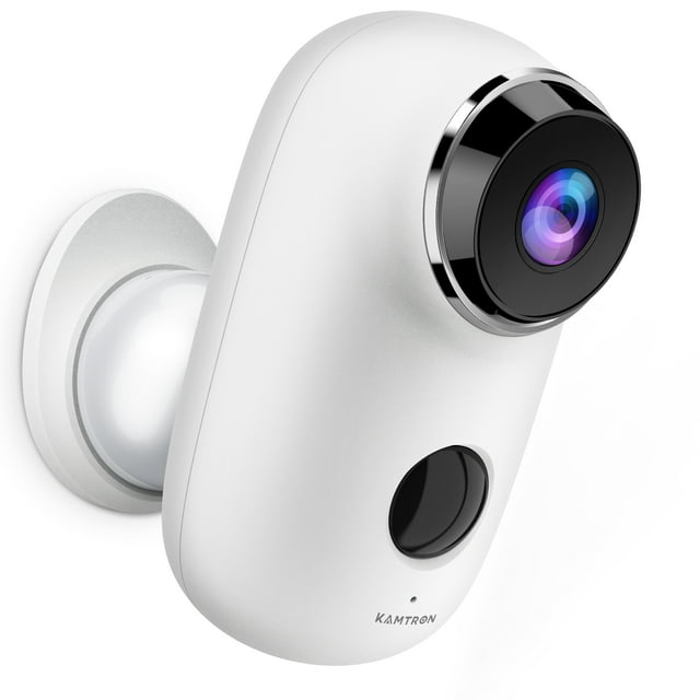 Wireless Rechargeable Battery Powered Security Camera, KAMTRON 1080P 2.4G WiFi IP Camera with Night Vision, Motion Detection and 2-Way Audio, IP65 Waterproof Outdoor/Indoor ,Cloud Service