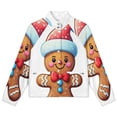 thumbnail image 4 of Jackets for Women Winter Coat Jackets Flannel Stand Collar Jacket(Christmas Gingerbread Man,Size:S-4XL), 4 of 7