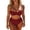 Brick Red, variant on Women's High Waisted Underwire Push Up Bikini Sets, 2 Piece Tummy Control Swimsuit, Full Coverage Bathing Suits