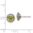thumbnail image 4 of 14K/Silver Two-Tone Sterling Silver With 14K Accent Peridot Post Earrings Made In Thailand qtc1657, 4 of 5