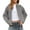 Gray, variant on Womens Cropped Pea Coats Casual Fashion Button down Short Jackets Fall Trendy Zip up Outerwear with Pockets New Womens Outerwear Jacket Khaki S