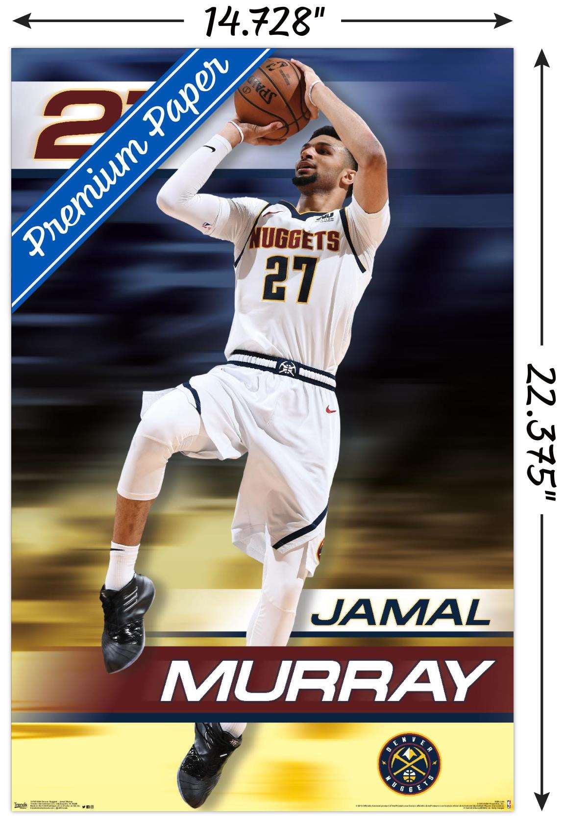 NBA Denver Nuggets - Jamal Murray 19 Wall Poster, 14.725" x 22.375"