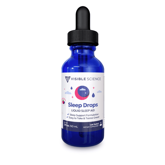 Visible Science Sleep Drops – Flavor Liquid Sleep Aid Supplement – Berry, 2 fl oz (60 mL)