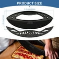 thumbnail image 2 of AILUROPODA 12 Inch Pizza Rocker Blade Cutters, Stainless Steel with Protective Cover, Black, 2 of 7