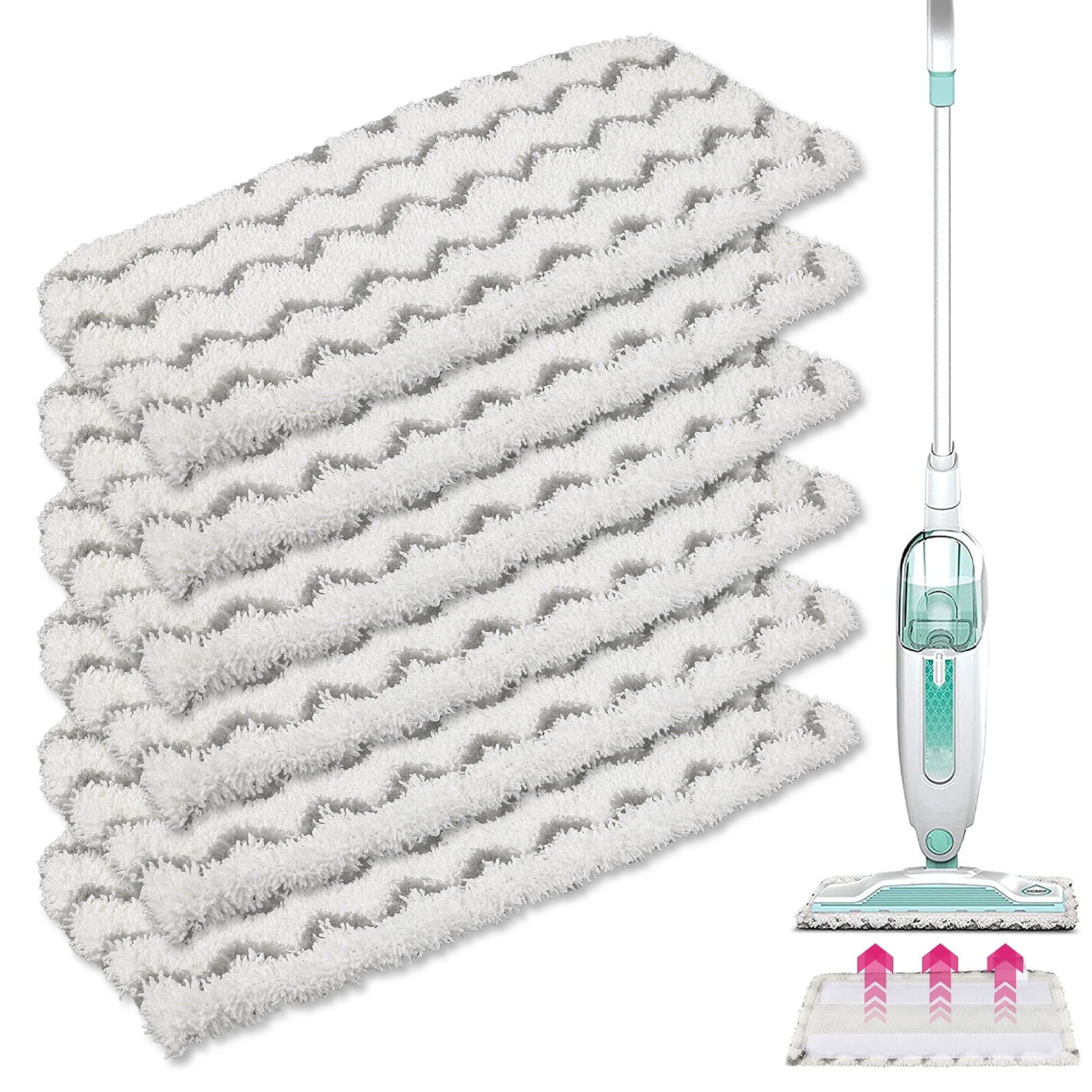 TSV 6pcs Steam Mop Pads Fits for Shark S1000 S1000A S1000C S1000WM S1001C, Washable Replacement Cleaning Accessory, Spring Cleaning Mop Pads