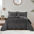 thumbnail image 3 of Home Soft Things 5 Piece Velvet Quilted Bedspread Set - Gun Metal - Oversize King (122" x 106"), 3 of 6