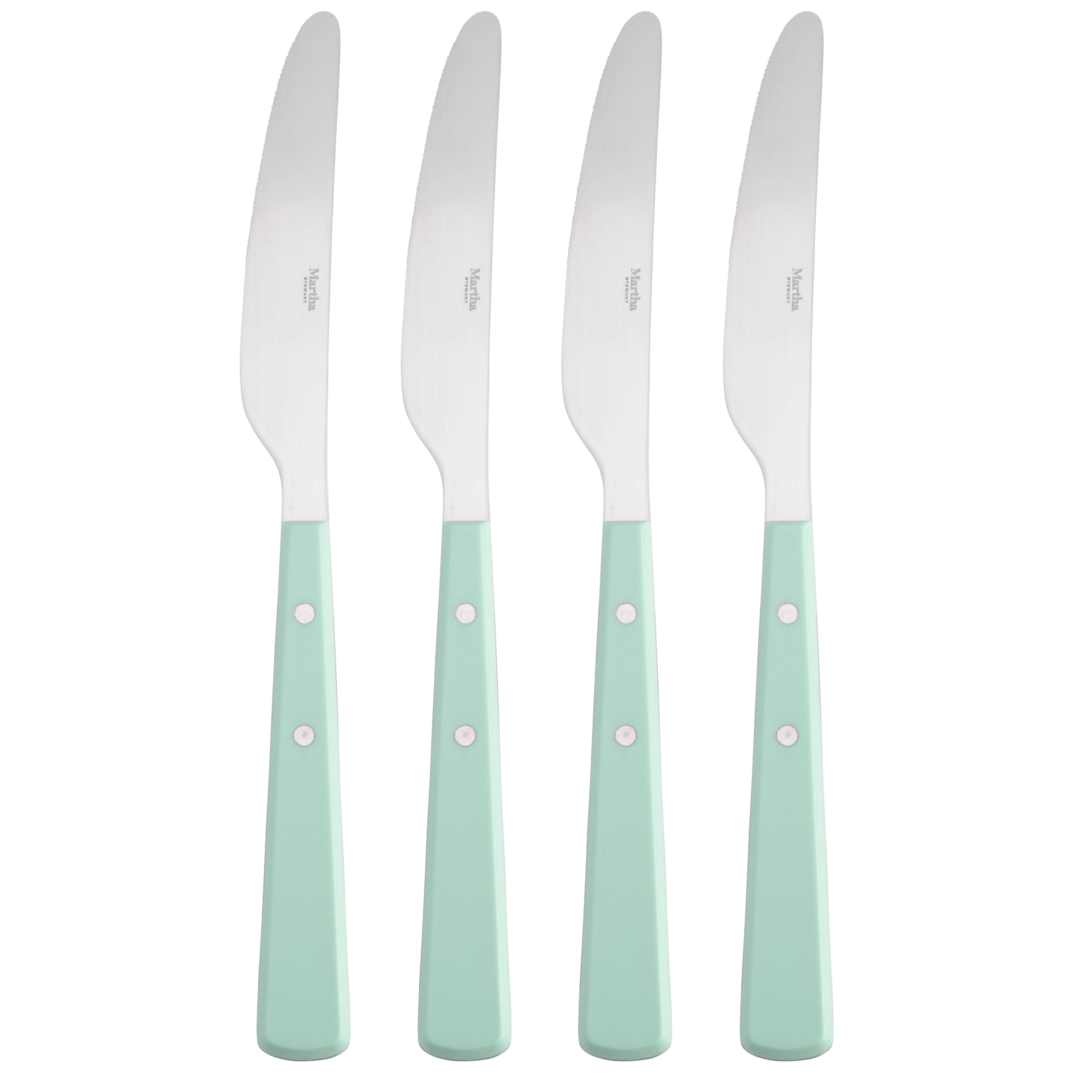 Martha Stewart Everyday Steffi Burg 16-Piece Martha Blue Stainless Steel Flatware Set