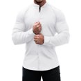 thumbnail image 1 of Innerwin Chemises Manches Longues Tunique Homme Chemise Usage Quotidien Col Montant Hauts Légers Blanc m, 1 of 3