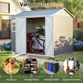 thumbnail image 6 of LLGWGL Large Galvanized Steel Storage Shed with Window Lockable Double Doors & Sloped Roof, Heavy Duty Ventilated Outdoor Metal Shed for Garden, Tools, Backyard, Patio, Lawn, Dark Gray, 6 of 8