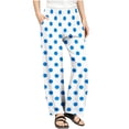 thumbnail image 3 of Frostluinai Girls Yoga Wide Leg Pants Elastic High Waist Polka Dot Straight Leg Pants Cute Outdoor Athletic Lounge Trousers with Pocket, 3 of 9