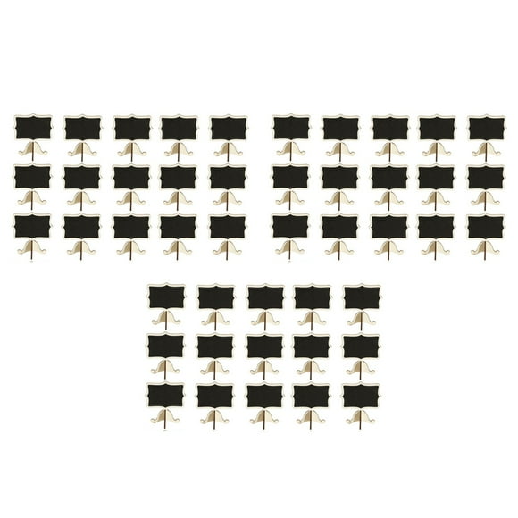 45 Pack Chalkboards Place Cards with Easel Stand - Wood Rectangle Small Chalkboard Signs for Wedding, Birthday Parties