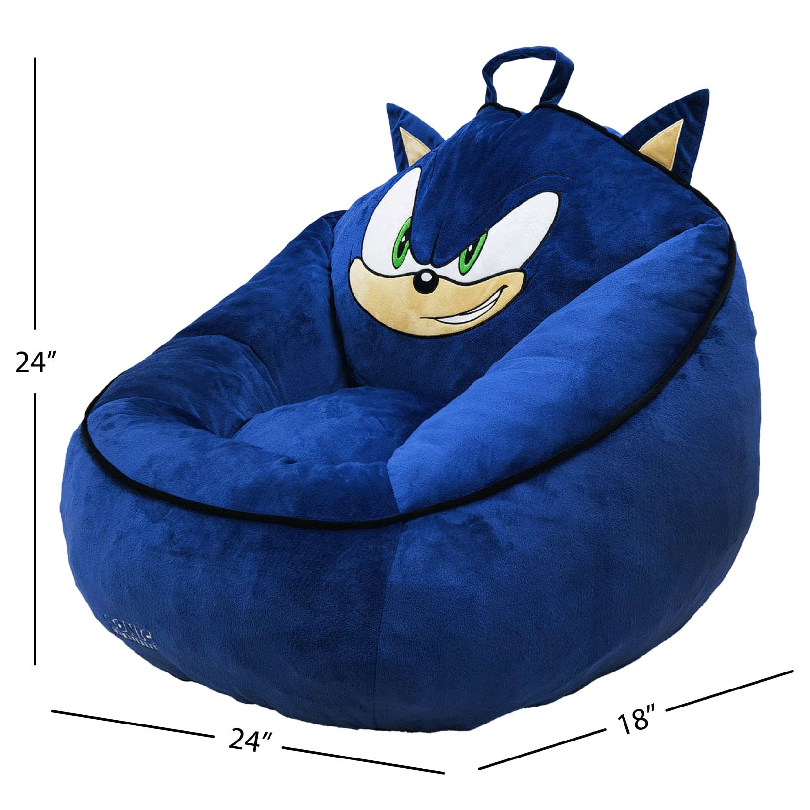 Sonic Kids' Compressed Foam Bean Bag Chair, Blue
