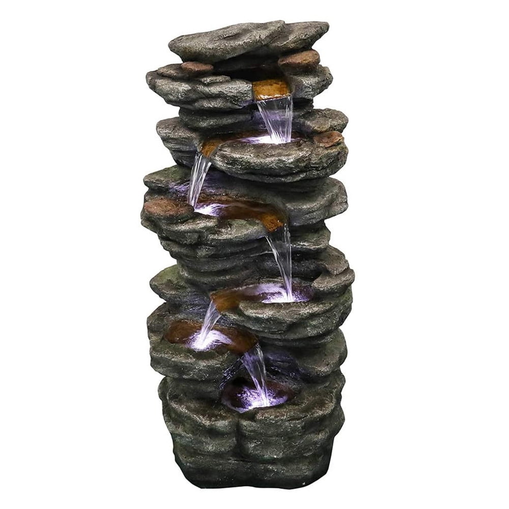 Watnature 40" Outdoor 6-Tier Cascading Fountain