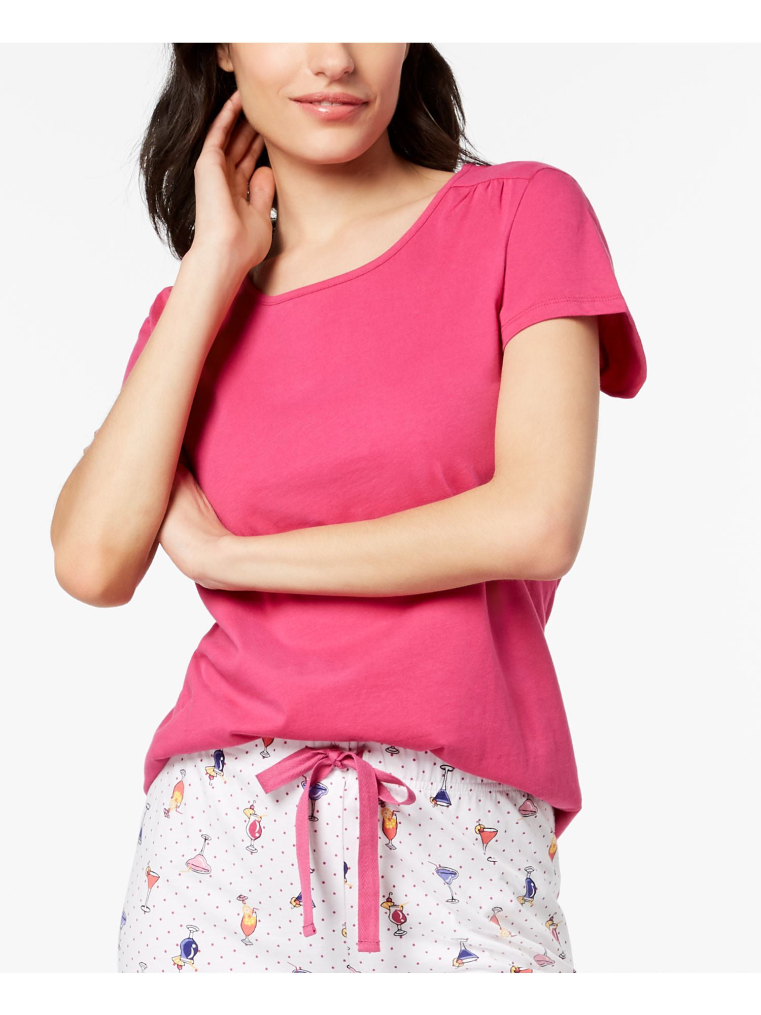 Charter Club Sleepwear Shirt & Matching Socks ~ Pink With Hearts Print ~ NWT 