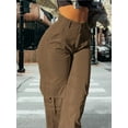 thumbnail image 4 of Women’s High Waisted Multi-Pocket Cargo Work Pants – Y2K Wide Leg Casual Straight Fit, Plus Size Available, 4 of 7