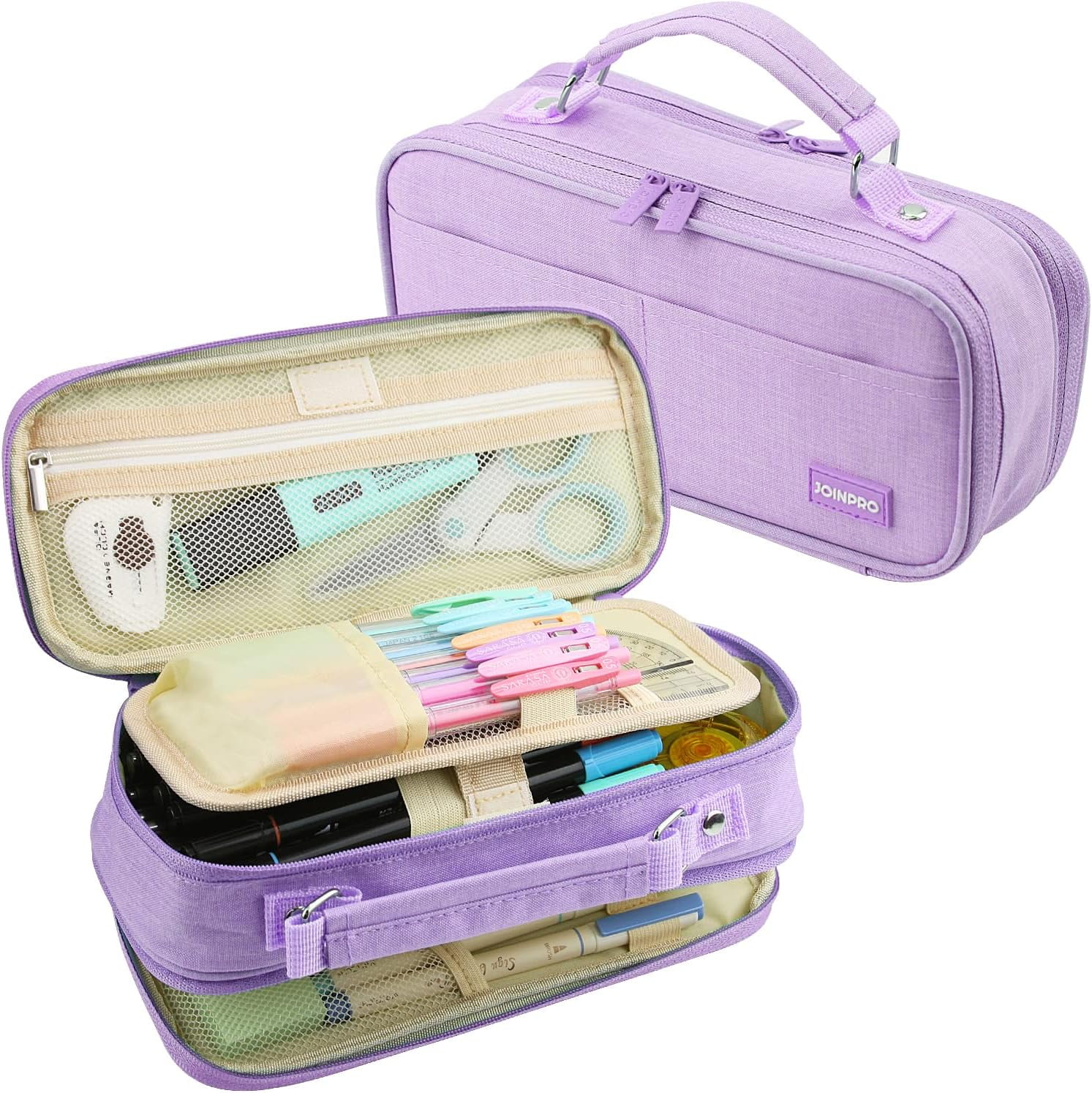 Cacagoo Pencil Case Large Capacity School Pencil Box Stationery Zipper Pocket for Office Home Storage Multilayer Storage Pocket Gift for Kids Children