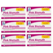 6 Pack Quality Choice Pink Bismuth Caplets 40 Count Each