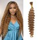thumbnail image 1 of Cabello trenzado humano, rubio, 55 g, 40 cm, onda profunda, 1 of 6
