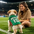 thumbnail image 6 of FENGGHAO Green Mexico Dog Soccer Jersey, Breathable Pet Sportswear with White Striped Design, Loose Fit Athletic Shirt for Dogs and Cats, 6 of 7