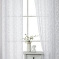 thumbnail image 6 of OVZME Leila 2 Panels White Sheer Curtains 84 Inches Long, Light Filtering 3D Leaf Textured Jacquard Window Drapes for Living Room Bedroom with Top Rod Pocket, Each 40Wx84L Inch, White, 6 of 7