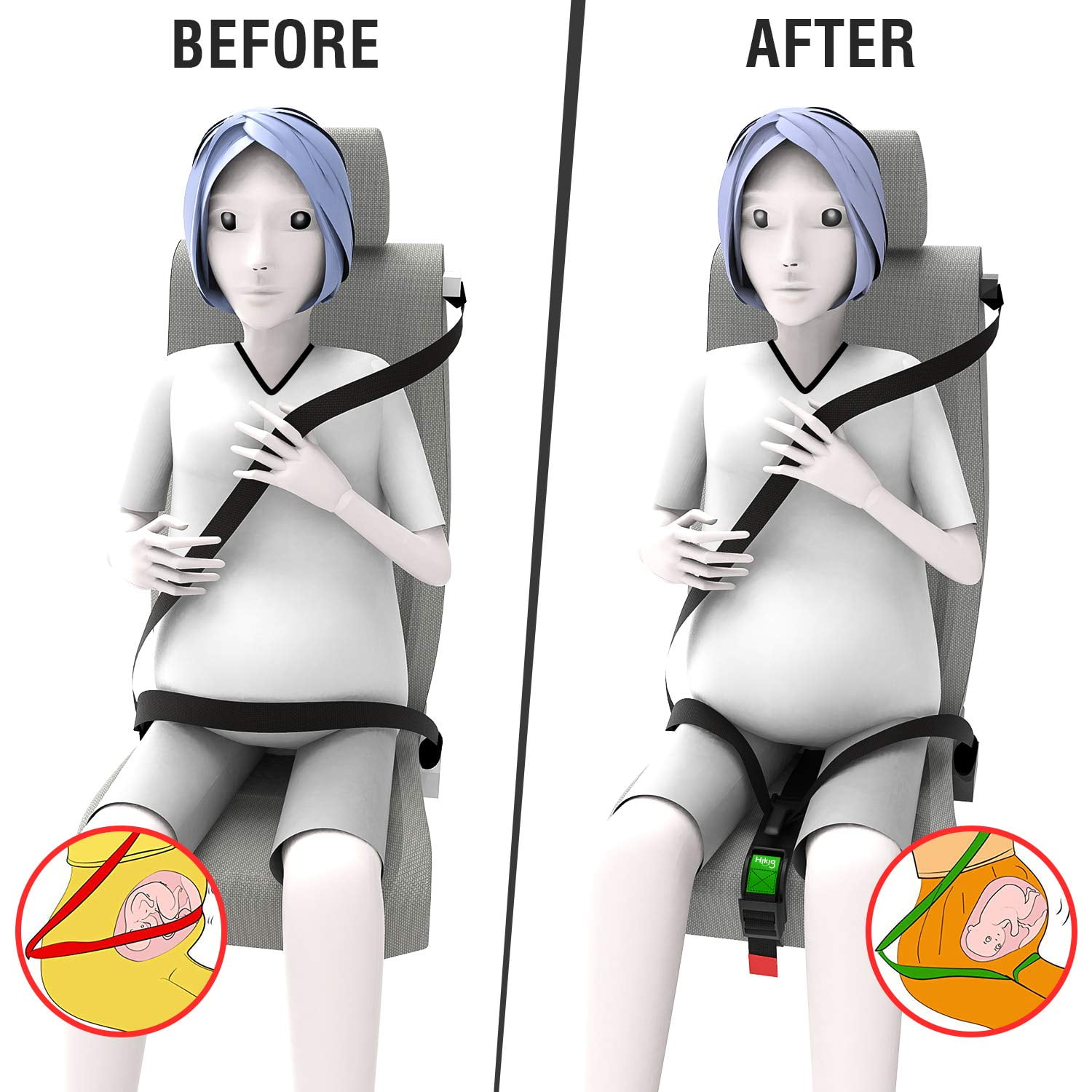 0620〃 BEWBHSDF 2 Pack丨Seat Belt丨Extender Extension丨Easy Installation丨Suitable for Elderly Pregnant Women丨25CM