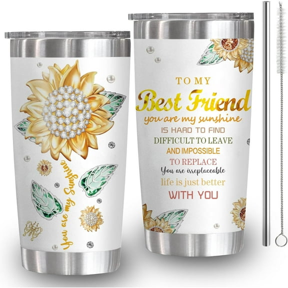 Best Friend Birthday Gifts for Women Tumblers 20oz - Best Friend Coffee Mug Gifts - Friendship Bestie Gifts for Female Cup - Unique Gift Ideas for Best Friend - Work Bestie Gifts for Women