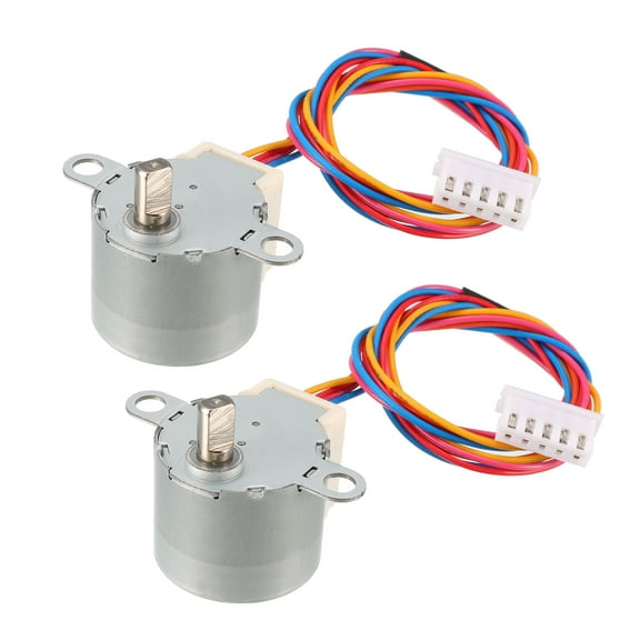 Uxcell 24BYJ48 DC 12V Reduction Stepper Motor Micro Reducer Stepping Motor 4-Phase 5-Wire 2 Pcs