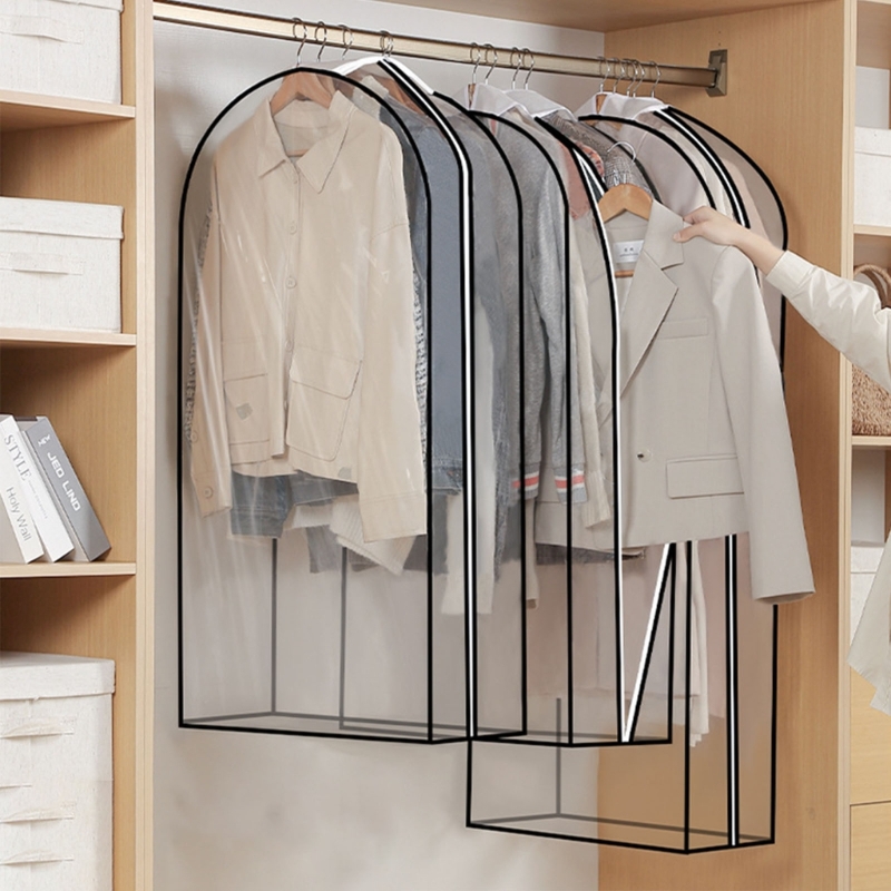 lanema Moisture Resistant Transparent Garment Storage Bag Full Coverages Dustproof PEVA Cover For Coat Suits Closet Organizer