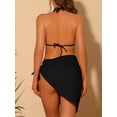 thumbnail image 3 of DARING DIVA Women's Halter Bikini Sets with Sarong Beach Skirt 3 Pieces S Black, 3 of 6