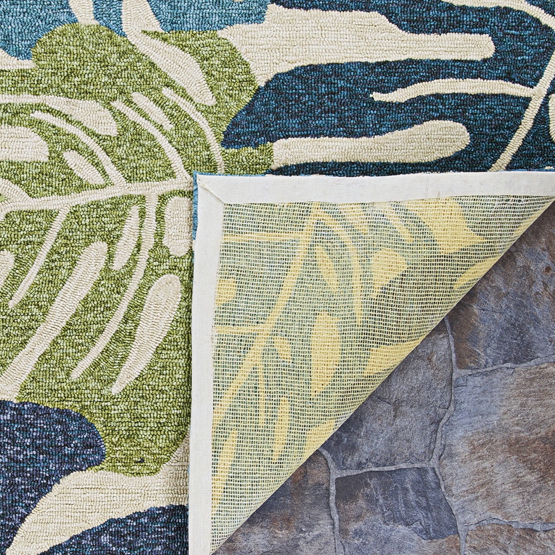 Couristan Covington Monstera Cream-Multicolor Indoor / Outdoor Area Rug, 7'10" Round