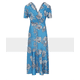 thumbnail image 4 of Vestido de manga corta floral con cuello en V para mujer Vestidos de playa de fiesta informales sueltos largos Xemadio HMJM066-5, 4 of 5